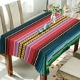 thumbnail image 4 of GZHJMY Mexican Serape Blanket Stripes Tablecloth, Rectangle Waterproof Washable Polyester Table Cover for Picnic Dinner Holiday Party Decor, 60 x 120 Inch, 4 of 7