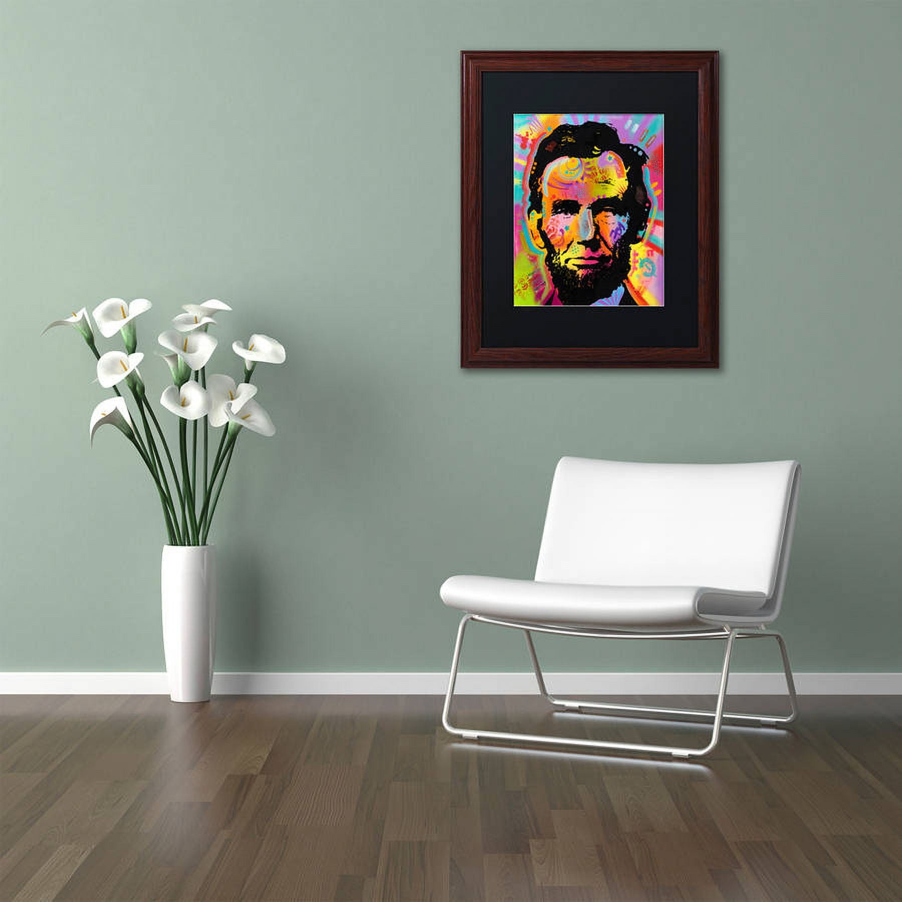 Trademark Fine Art "Abraham Lincoln IV" Canvas Art by Dean Russo, Black Matte, Wood Frame