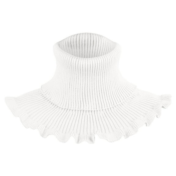 Bibifish Women'S Knitted Neck Warmer Cute Ruffled Turtleneck Collar Neck Warmer Styling Multicolor Winter Warm Neck Accessory