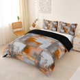 thumbnail image 2 of Homewish Orange Ombre Plaid Bedding,Classic Abstract Geometric Duvet Cover Full,Black Reversible,3pcs,1 Duvet Cover and 2 Pillowcases, 2 of 6