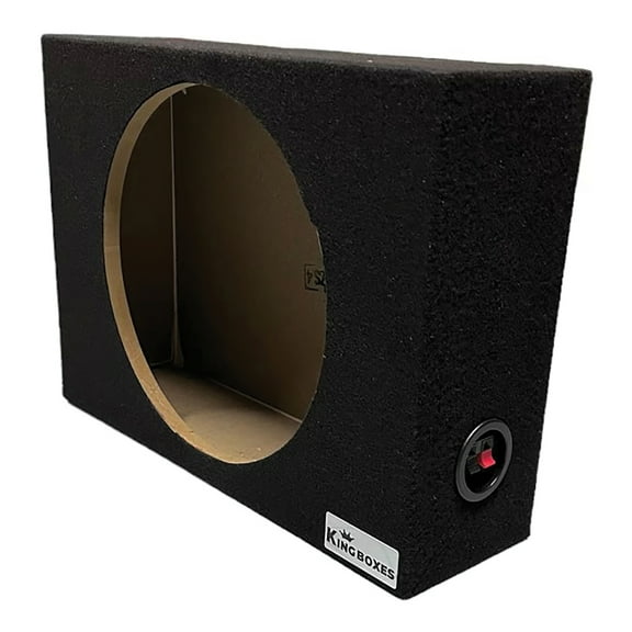 King Boxes ASHALLOWS12 12-In. Single-Speaker Slim Black Carpeted Enclosure for Trucks, ASHALLOWS12