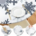 thumbnail image 4 of Blue Christmas Snowflake Pattern Round Fitted Tablecloth with Elastic Edge,Dining Table Cover Waterproof,Outdoor Round Tablecloth for Camping,Dining,Indoor and Outdoor, 4 of 7