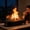 Elevated Black, variant on Wood Pellet Fire Pit with Glass Wind Guard, Portable Smoke-Free Tabletop Firewood Pit for Patio, Backyard & Camping