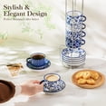 thumbnail image 6 of Malacasa Stackable Espresso Cups Set of 6, 4 oz Cappuccino Cups with Saucers and Rack, Coffee Mugs for Specialty Coffee Drinks, Latte and Tea, 6 of 9