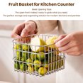 thumbnail image 4 of Fruit Basket, Stainless Steel Storage Basket, Stainless Steel Organizer Drainer, Space Saving, Easy Care, for Kitchen Countertop Storage, with Ample Space, 4 of 7