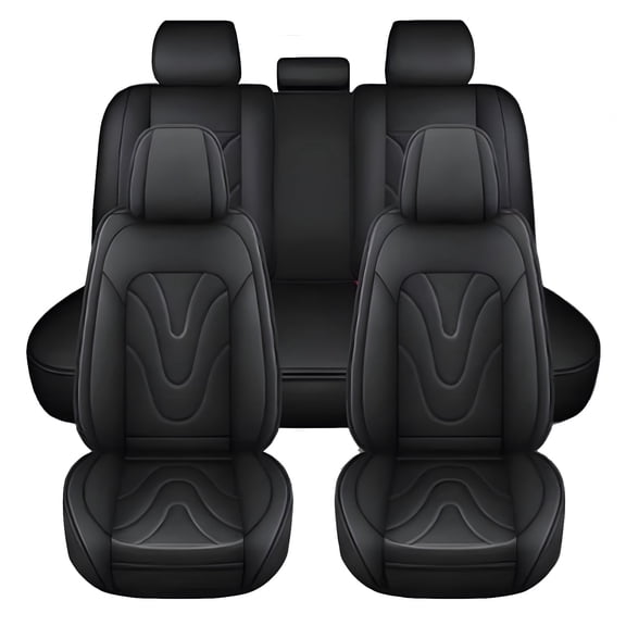 Car Seat Covers Full Set for Honda CR-V 2015-2025, Waterproof Faux Leather Car Seat Cover (5 Seats/Black Gray)