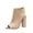 Beige, variant on Casual Suede High Heels Booties for Women Side Zip Peep Toe Ankle Boots Fall Ankle Booties