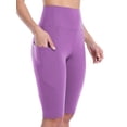 thumbnail image 3 of attraco basics Womens Workout Running Short High Waist Biker Tights Shorts with Pockets, 3 of 3