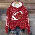 thumbnail image 4 of Arlun Game Day Sweatshirts for Women Sequin Printed Football Season Casual Hoodies Long Sleeve Loose Fit Comfort Fashion Graphic Oversized Pullover Tops Fall Clothes Red6 XL, 4 of 5