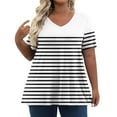 thumbnail image 2 of Fiudx Ofertas Flash Artículos En Oferta Camiseta Informal de Manga Corta con Cuello En V para Mujer, Blusa Lisa, Talla Grande, a La Moda, 2 of 7