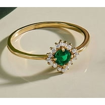 vylahjewellery Round Cut 14K Yellow Gold Ring Halo 1.50 CT Moissanite Diamond Ring Best Diamond Engagement Ring