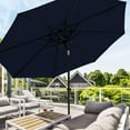 thumbnail image 2 of wikiwiki 10 FT Patio Umbrellas Outdoor Table Market Umbrella with Push Button Tilt/Crank, 8 Sturdy Ribs, Fade Resistant Waterproof POLYESTER DTY Canopy for Garden, Lawn, Backyard & Pool, Navy Blue, 2 of 6
