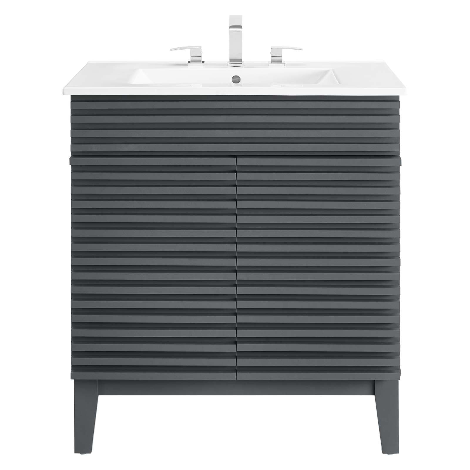 Render 30" Bathroom Vanity Cabinet-EEI-5422-CHA-WHI