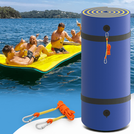Madog Water Floating Mat Foam Pad, 18X6Ft Bouncy Tear-Resistant Xpe Foam, Giant Lake Mat Lily Pad For Recreation Pool River Ocean Outdoor Water Activities, Blue