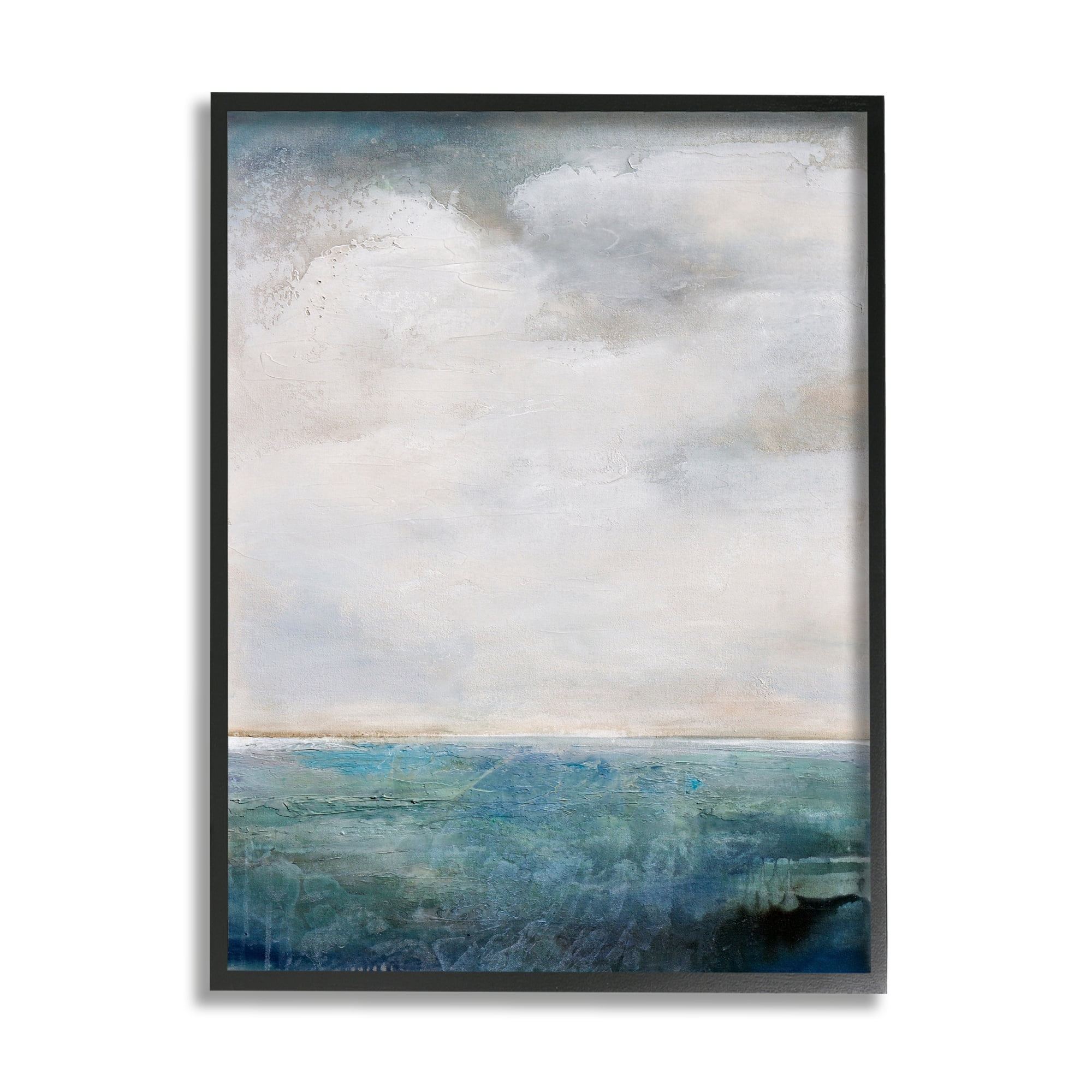 Stupell Industries Abstract Ocean Horizon Line Nautical Water Cloudy Sky, 24 x 30,Design by Karen Hale