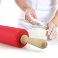 thumbnail image 6 of Mini Silicone Rolling Pin, Small Dough Roller with Wood Handle, Non-stick Rolling Pins with Handle, for Craft Kitchen Dough Cookie Pastry Fondant Cake, 1 Pcs, 8.86 Inches, 6 of 7