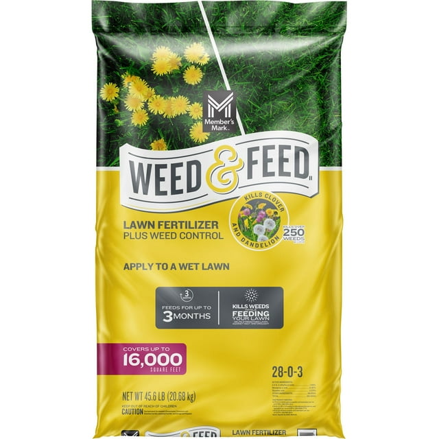 Member's Mark Weed and Feed with Weed Control, 16M bag