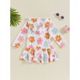thumbnail image 5 of FEORJGP Kids Little Girls Swimsuit Coverups 2T 3T 4T 5T 6T 7T 8T Toddler Baby Summer Zipper Hoodies Floral Swimwear Dress Long Sleeve Hooded Bating To Beachwear Cover Ups for Summer Vacation, 5 of 8