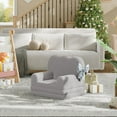 thumbnail image 4 of Danolapsi Kids Couch, 2-in-1 Convertible Teddy Fleece Fabric Toddler Sofa Chair, Soft Fold Out Couch Lounger for Kids, Comfy Children's Sofa Bed for Playroom, Nursery, Birthday Gift, 4 of 7