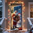 thumbnail image 2 of Christmas Door Decorations Christmas Door Sticker Decoration Hanging Cloth Holiday Party Decoration Background Cloth Room Door with Tapestry Cloth Decorations for Room, 2 of 6