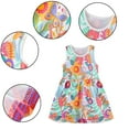 thumbnail image 2 of LYMAYTER Kids Girls Cotton Dress Toddler Sleeveless Stripes Dress Summer Baby Crewneck Sundress for 2-8 Years, 2 of 9