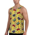 thumbnail image 2 of Qekee 90s Audio Tape Print Men's Workout Tank Tops,Sleeveless Muscle Gym Shirt Quick Dry, Men's Gym Training Athletic Workout Shirts -4X-Large, 2 of 7