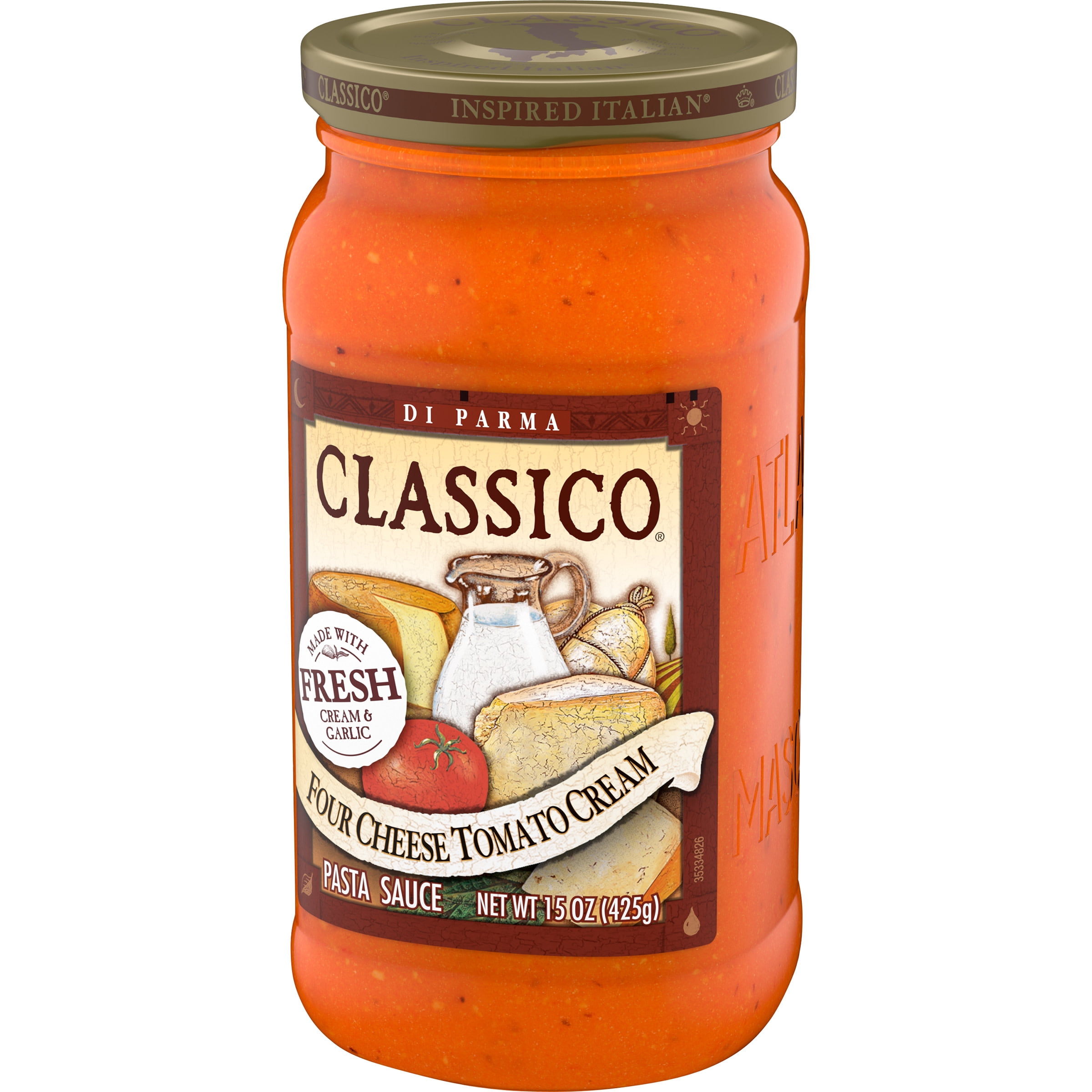 Classico Four Cheese Tomato Cream Spaghetti Pasta Sauce, 15 oz Jar