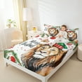 thumbnail image 4 of jejeloiu Wild Lions Twin Sheet Sets,Merry Xmas Twin Fitted Sheet,Red Christmas Ball Flat Sheet For Boys Kids,Ultra Soft Home Decor,3pcs, 4 of 7