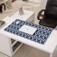 thumbnail image 3 of Long Mouse Pads for Desk,Navy Blue Geometric Quatrefoil Pattern Desk Mats on Top Of Desks, Desk Mouse Pad Extra Large with 3mm Non-Slip Base and Stitched Edge for Gaming,Office,Work,Home 31.5"x15.7", 3 of 6