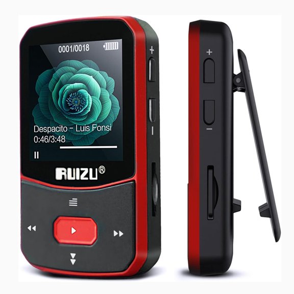 Reproductor MP3 RUIZU 64GB con Bluetooth 5.3, grabadora de voz roja