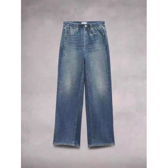 Vintage High Waist Women'S Jeans Distressed Washed Wide Leg Baggy Loose Straight Denim Pants For Women Plus Size Casual Streetwear Jeans For Women Trendy