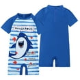 thumbnail image 4 of WOLLED Toddler Kids Swimsuit with Hat for Girls Boys One-Piece Bathing Suit Quick Dry Swimwear 1-8T, 4 of 10