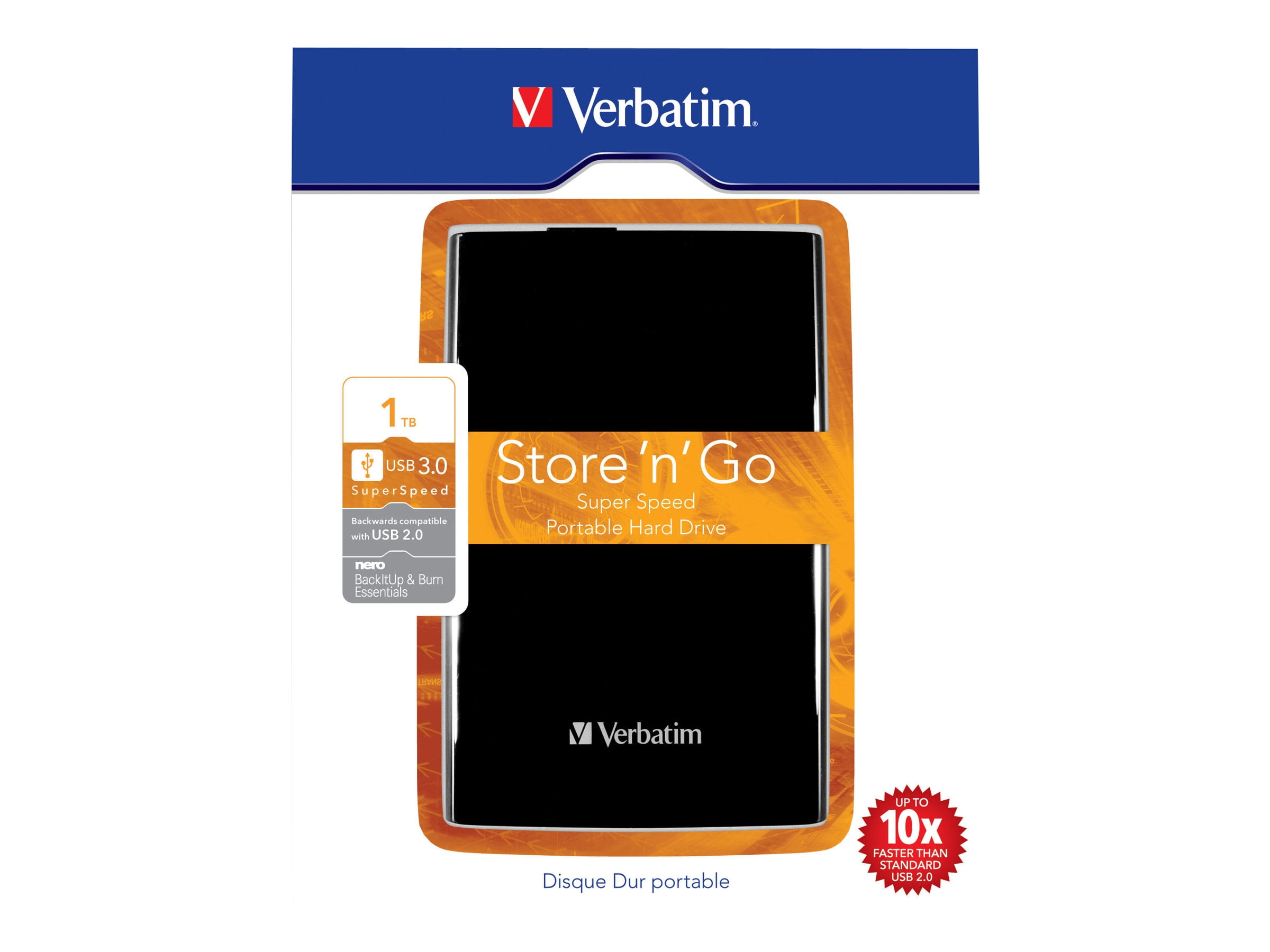 Verbatim Store 'n' Go Portable - Hard drive - 1 TB - external (portable) - USB 3.0 - 5400 rpm - black