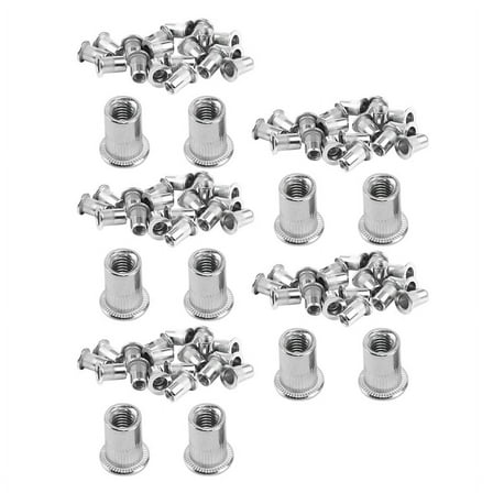 100 Pcs 304 Stainless Steel Rivet Nut Rivnut Insert Nutsert M6X15mm