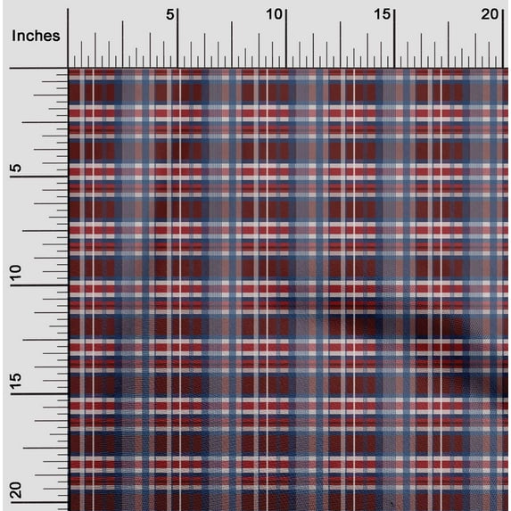 oneOone Cotton Poplin Maroon Fabric Madras Check Diy Clothing Quilting Fabric Print Fabric By Yard 42 Inches Wide