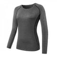 thumbnail image 2 of Women Long Sleeve Sports Compression T-Shirt Quick-Dry Gym Yoga Running Tops Tee, 2 of 6