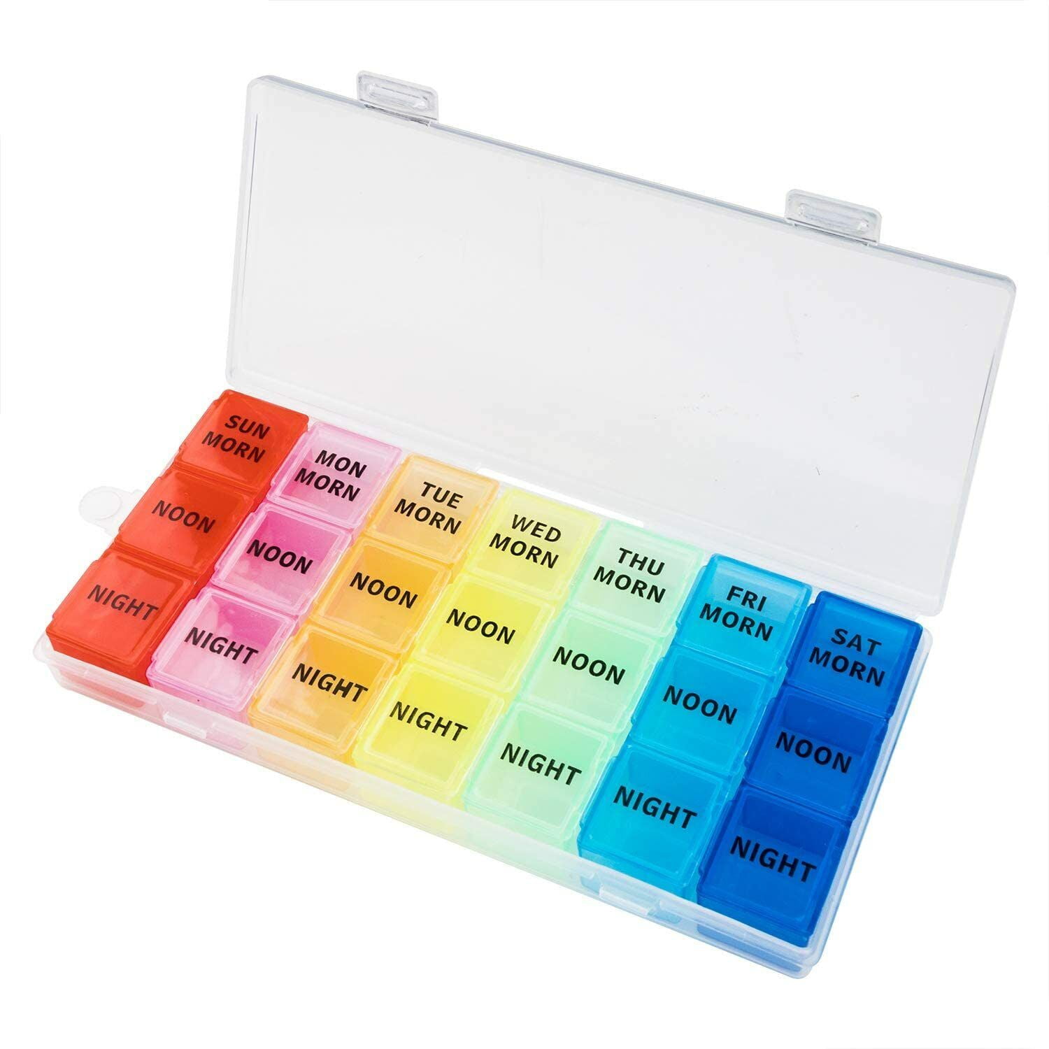 +Pill Box Case Organizer Dispenser Weekly Pills Planner AM/PM 7 Day