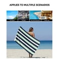 thumbnail image 5 of Green Navy Blue Striped Towel Set of 3, Soft Microfiber Bath Towels, Hand Towel, Washcloths, Chic Abstract Lines Geometric Quick-Dry Absorbent Towels for Bathroom Kitchen Hotel Beach Gym Spa, 5 of 7