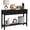 Black, 1-Tier, variant on LAZZO Modern Fluted Console Table, Narrow Long Behind Couch Sofa Entryway Table with 3 Drawers,1-Tier Open Storage Shelf,Black