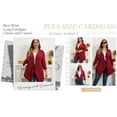 thumbnail image 6 of Daystry Plus Size Cardigan for Women 3/4 Sleeve Casual Open Front Light Cardigan Black-3X, 6 of 9