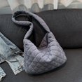 thumbnail image 5 of Yucurem Women Work Tote Bag Stylish Corduroy Quilted Shoulder Bag With Pocket (Grey) Fashion shoulder bag (Grey), 5 of 10