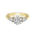 thumbnail image 3 of 2 Carat IGI Certified Round Shape Lab Grown Diamond Engagement Ring | 14K Yellow Gold | Leona Three stone Side Pear Shape Lab Diamond Ring | FG-VS1-VS2 Quality Friendly Diamonds, 3 of 5