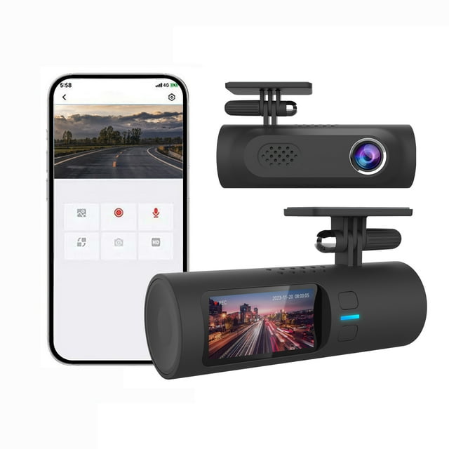 2K WiFi Car Dash Cam, 170° Wide Angle Starlight Night Vision, 24H Parking Monitor Motion Detection, Gravity Sensing Loop Recording, 1.47 Inch Screen Easy Install for Car Driving High-Def Recording