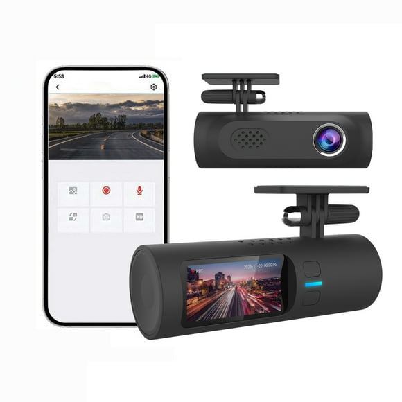 EGNMCR Vehicle Camera 2K Ultra HD Lens Dash Cam With WiFi Car Camera 170 Degrees Wide-angle Starlight Night Vision Gravity Sensing 24h Parking Monitoring And Motion Detection DVR Dash Cam