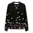 thumbnail image 5 of HOMBOM Trendy Sweatshirt for Women Pullover Hoodless Crew Neck Black Graphic Floral Womens Tops Long Sleeve, 5 of 5