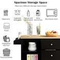 thumbnail image 4 of Modern Rolling Kitchen Island with Storage Drawers and Shelves, Rubber Wood Kitchen Cart On Wheels Lockable for Dining Room Bar, 4 of 21
