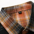 thumbnail image 6 of IWRICH Men's Flannel Shirt Casual Regular Fit Long Sleeve Button down Plaid Shirt with Flap Pockets Dark Gray XXXL, 6 of 7