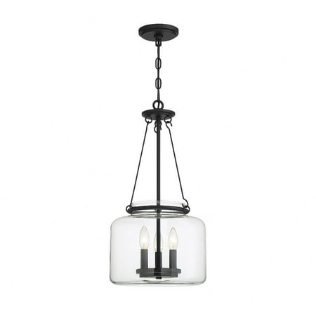 

3 Light Pendant-Transitional Style with Traditional and Vintage Inspirations-24 inches Tall By 12 inches Wide-Matte Black Finish Bailey Street Home