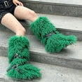 thumbnail image 4 of Women's Winter Fluffy Mongolian Faux Fur Mid-Calf Snow Boots with Belt Decoration Plush Furry Boots, 4 of 5