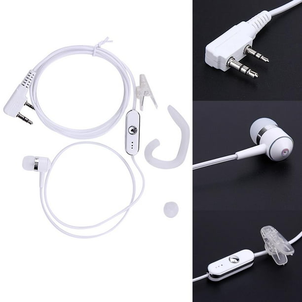 Auriculares deportivos PTT MIC Auricular de 2 pines con radios Retevis Blanco
